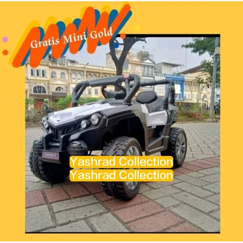 Mainan Anak Mobil Aki Anak Jeep Ban Karet