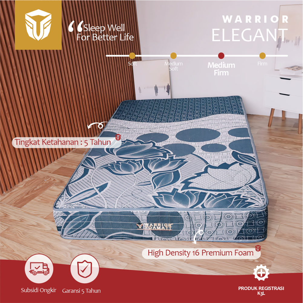 WARRIOR FOAMATT - Kasur Busa Elegant Ukuran 200 x 120 cm Tebal 20cm | Matras Kasur Tebal Full Busa
