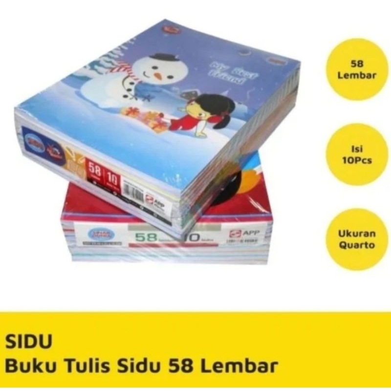 

Buku Tulis SIDU Isi 58 Lembar 10 Pcs