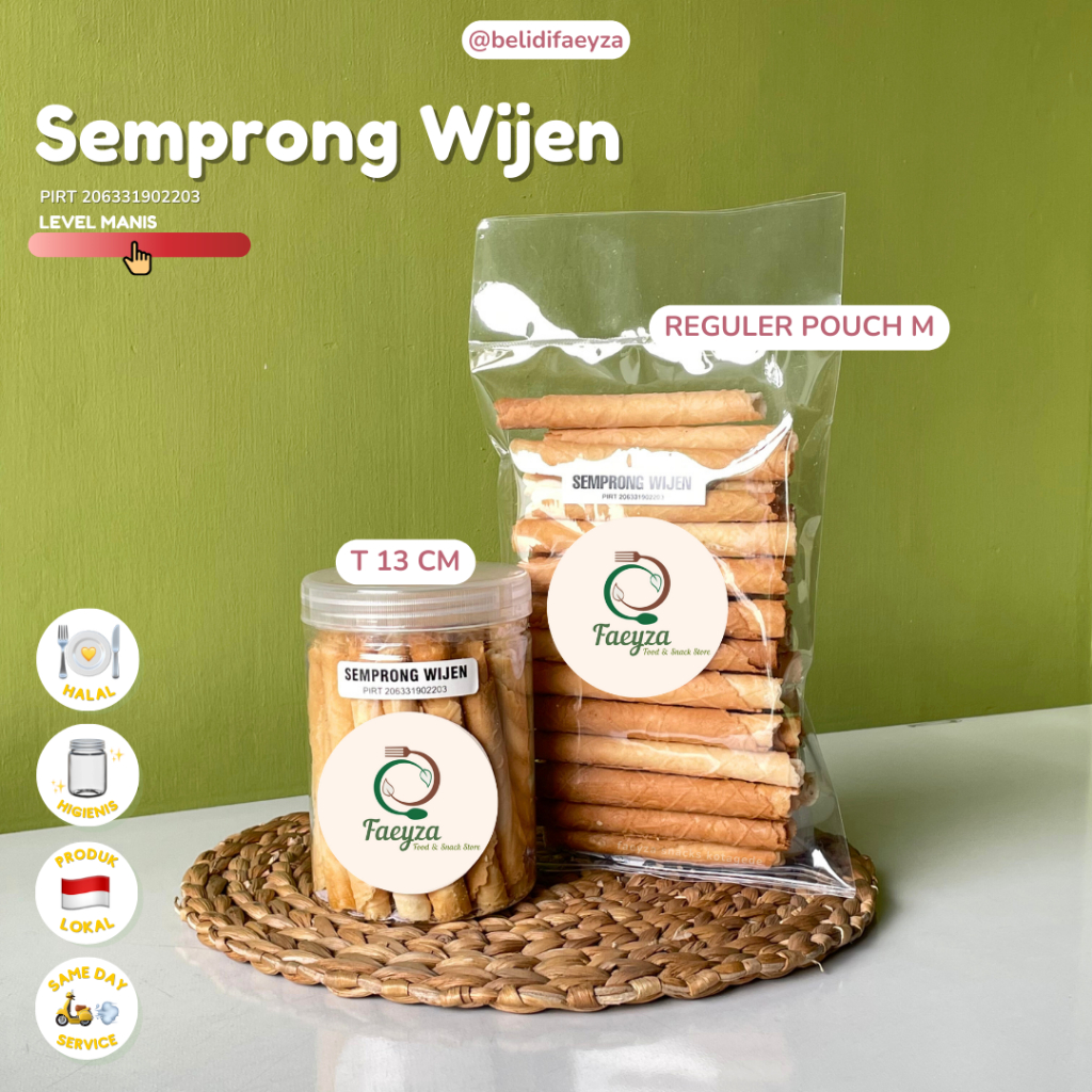 

[] Semprong Roll Wijen - Roti Kue Kering Cemilan Manis Cookies Murah Hampers Khas Jogja Jawa Tengah