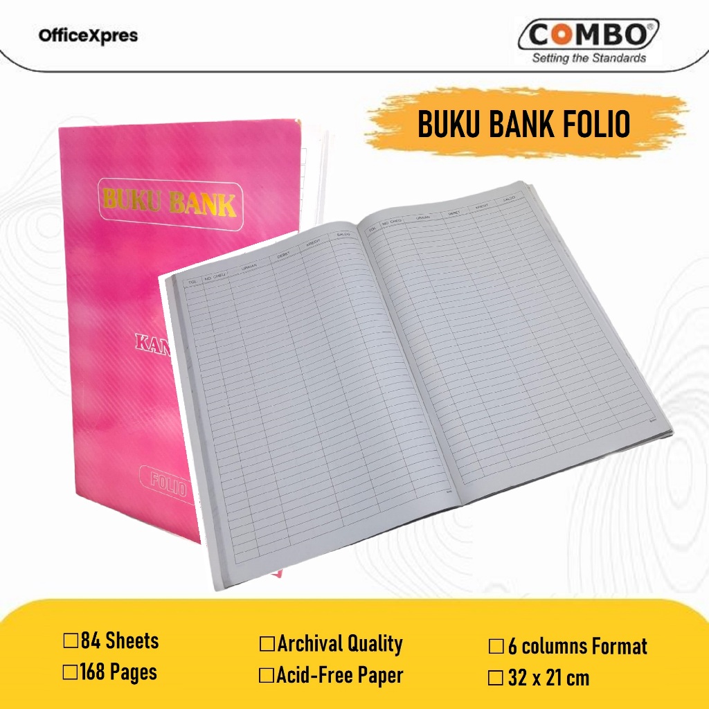 

Buku Bank Folio / Buku Bank Folio / Buku Bank Besar / Buku Catatan / Buku Saldo Bank Bergaris KANEX