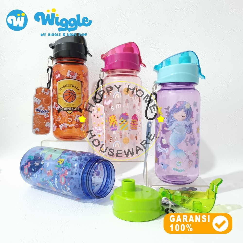 ShP3 WIGGLE Back To School Bottle Sport 670ml Botol Air Minum Anak Tutup Fliptop & Carabiner