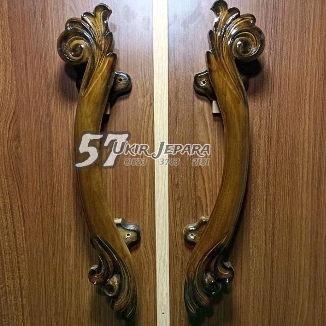 Handle Handel pintu kayu jati ukir asli jepara motif klasik - gagang pintu rumah