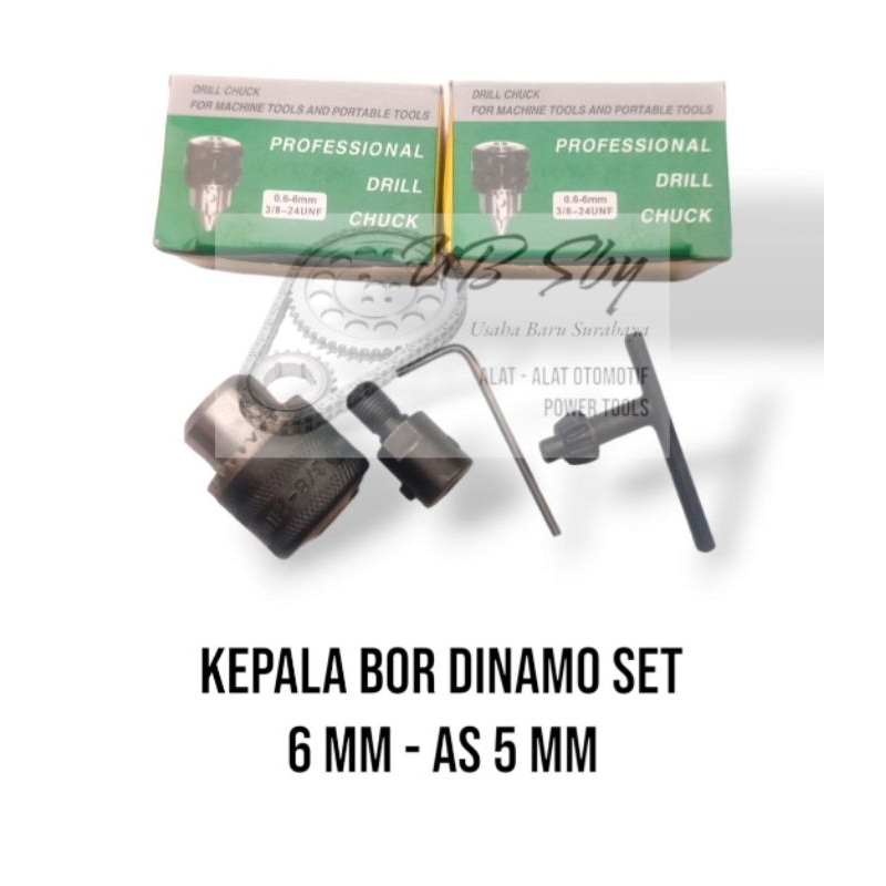 Kepala bor mini drill Dinamo 6mm set