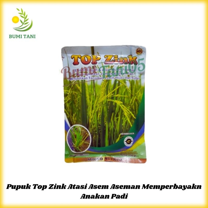 Pupuk Top Zink 150gr Atasi Asem aseman dan memperbanyak Anakan Padi