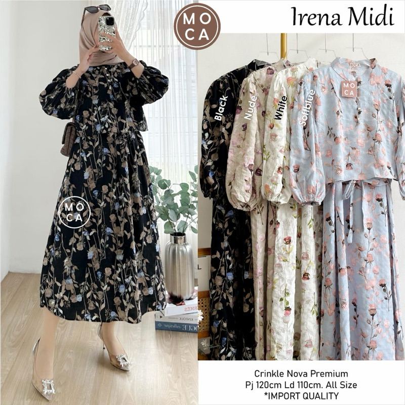 IRENA MIDI DRESS MOTIF FULL NOVA CRINKLE SALUR 1704