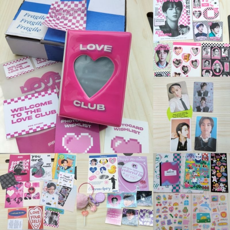 JIN BTS Preloved keychain sticker fanmade bundle
