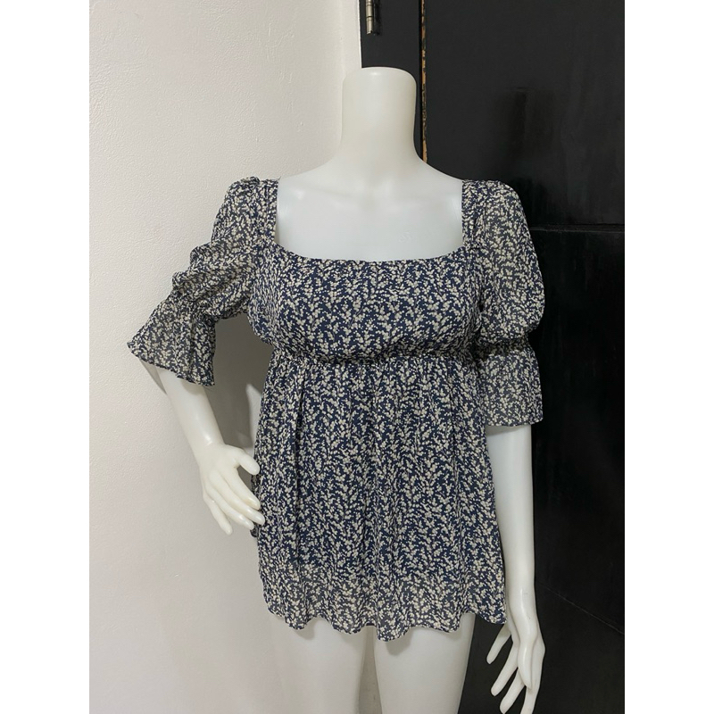 Sabrina Top korea lengan pendek sifon crop