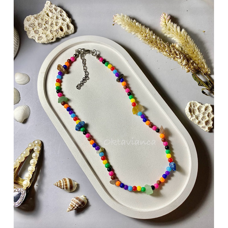 BOHEMIAN STONE  / NECKLACE / KALUNG KOREA / KALUNG WANITA / KALUNG AESTHETIC / KALUNG LUCU / KALUNG 