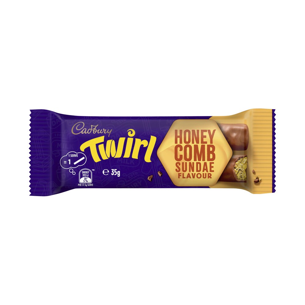 

Cadbury Twirl Honeycomb Sundae Chocolate Bar | 35g Australia