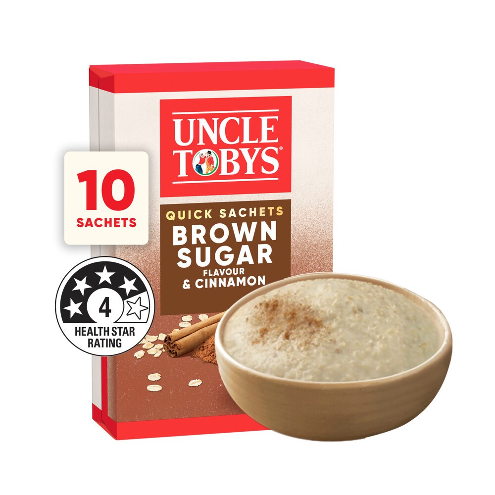 

Uncle Tobys Oats Quick Sachets Brown Sugar & Cinnamon | 350g Australia
