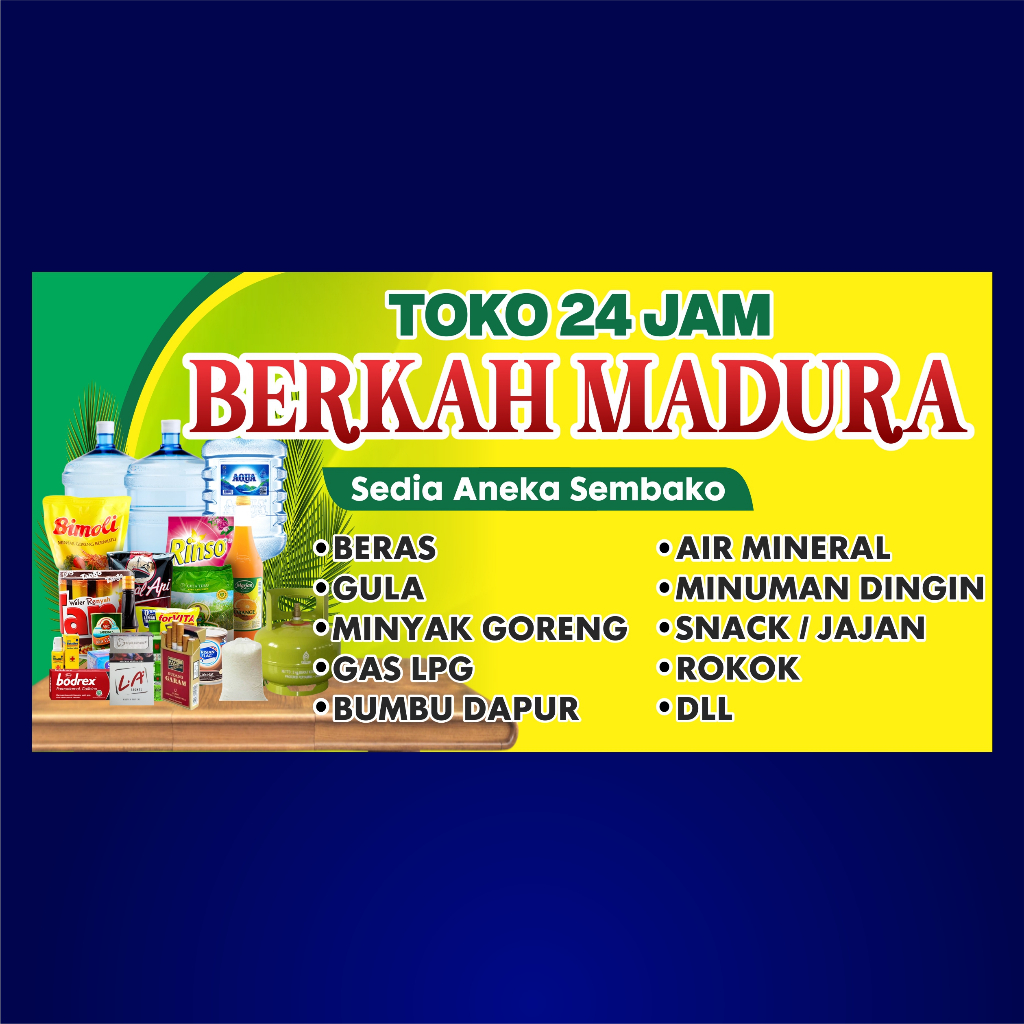 Spanduk / Banner Toko Sembako Madura