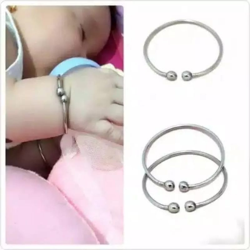 gelang Bayi baja putih