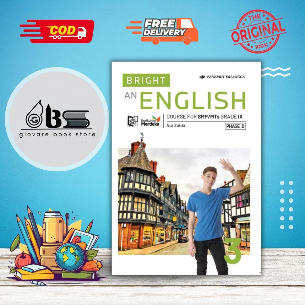 BUKU BRIGHT AN ENGLISH KELAS 9 ERLANGGA KURIKULUM MERDEKA ORIGINAL | BRIGHT 3 AN ENGLISH COURSE FOR 