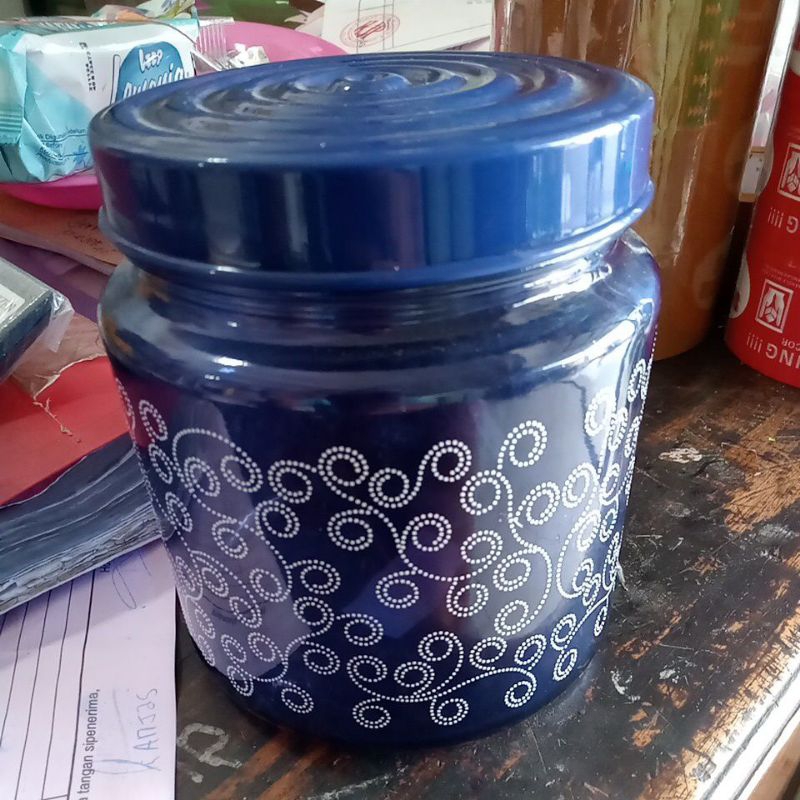 toples kaca drat decorated clover blue