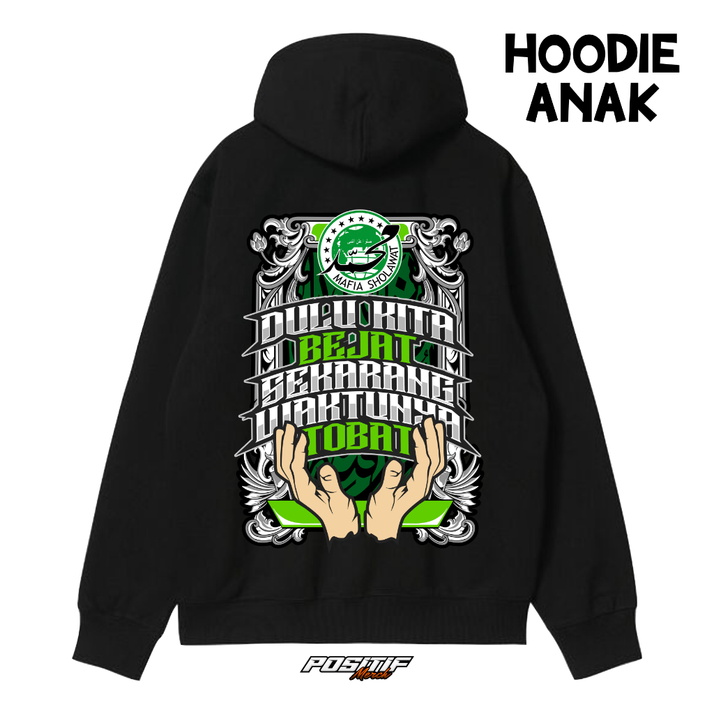 HOODIE JAKET ANAK FLEECE MAFIA SHOLAWAT TOBAT MAFIS INDONESIA