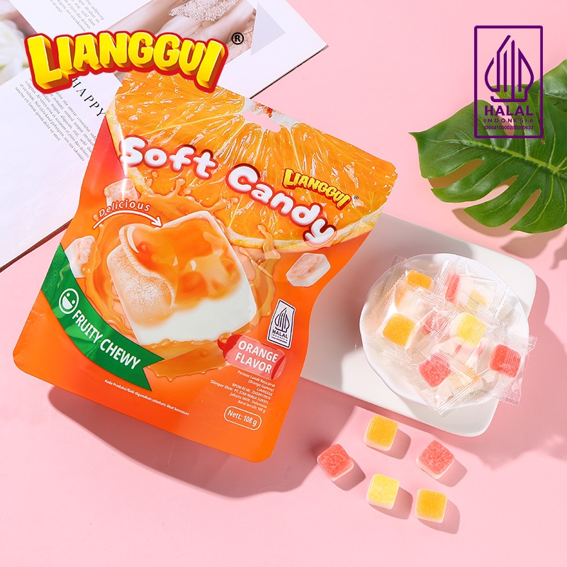 

[HALAL] Lianggui Peeled Fudge 108g Permen Lunak Viral Rasa Strawberry Jeruk Mangga Soft Candy Enak Cemilan