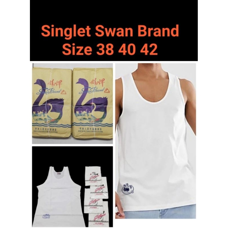SINGLET SWAN BRAND 38 40 42/KAOS DALAM PRIA/KAOS DALAM PRIA ADEM/SINGLET KATUN