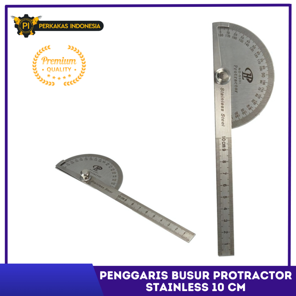 

Penggaris Busur Protractor Stainless 10 CM Alat Garisan Pengukur Ukuran Derajat Tingkat Kemiringan