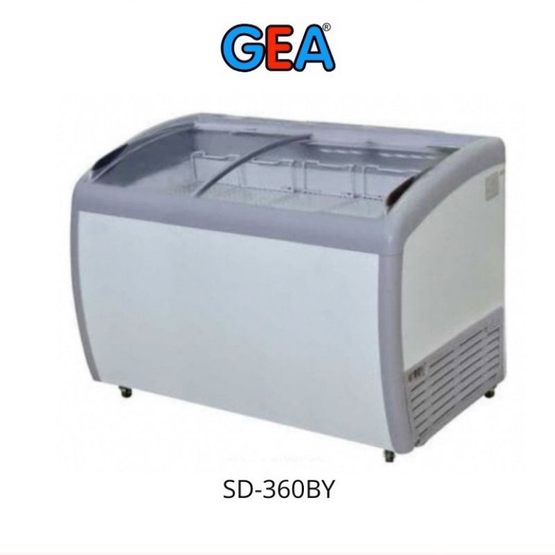 GEA Chest Freezer Sliding Curve Glass Freezer 360 Liter SD-360 BY Original