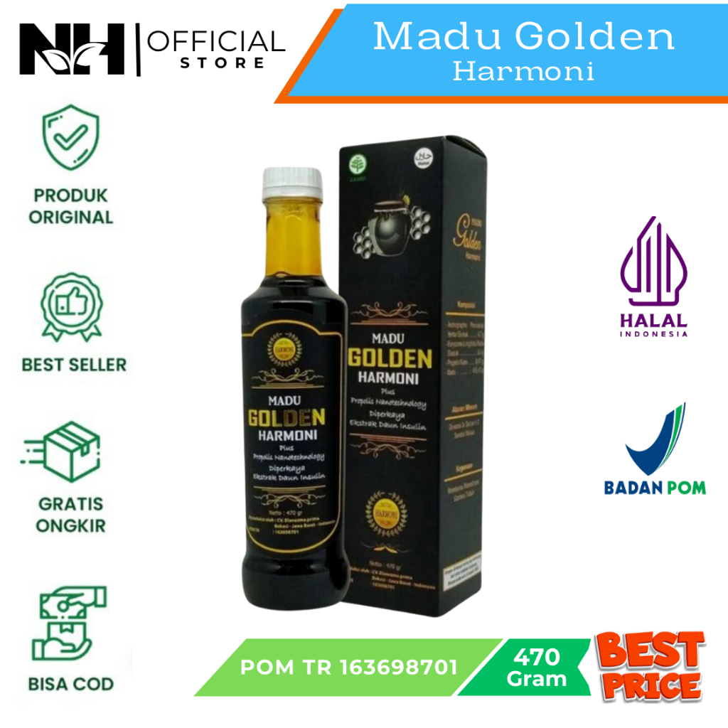 

Madu Hitam Pahit Golden Harmoni Original 470 Gram Untuk Obat Diabetes
