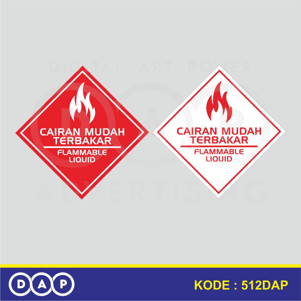 

512 - STIKER LABEL CAIRAN MUDAH TERBAKAR - 25 X 25 CM - VINYL - TERBAIK