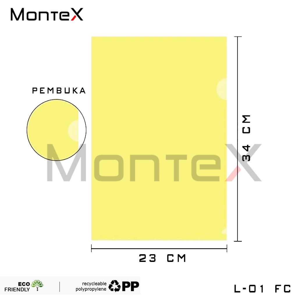 

MONTEX MAP L PLASTIK FILE FOLDER F4 FOLIO FC / L-01 FC