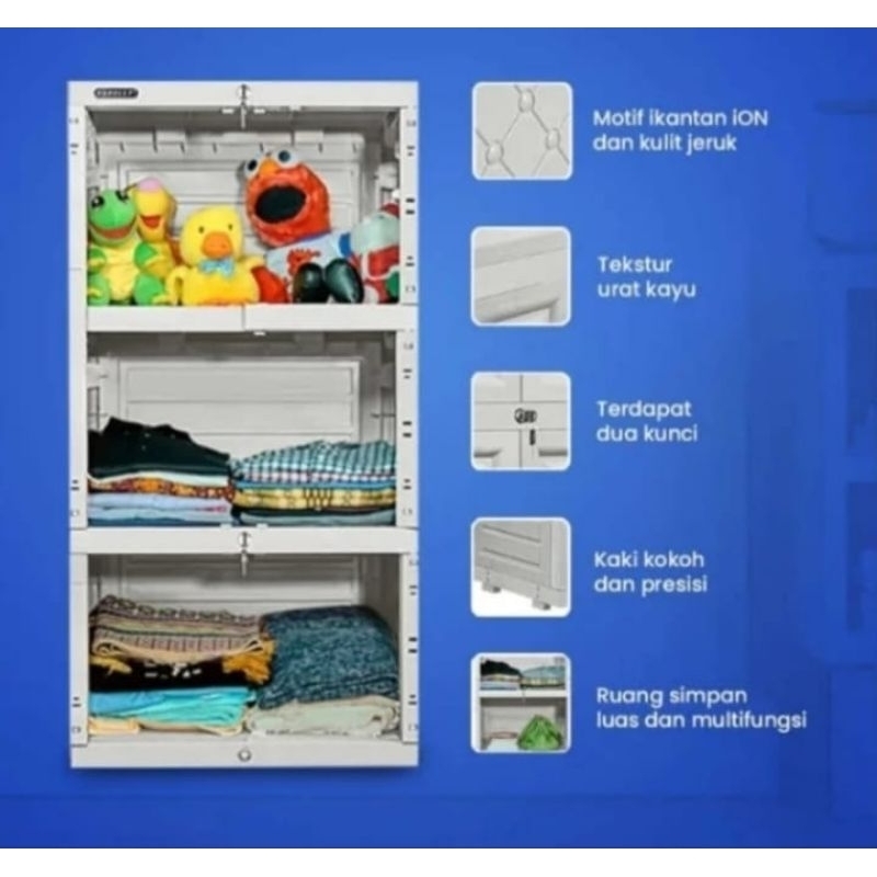 Lemari plastik minicab napolly susun 3