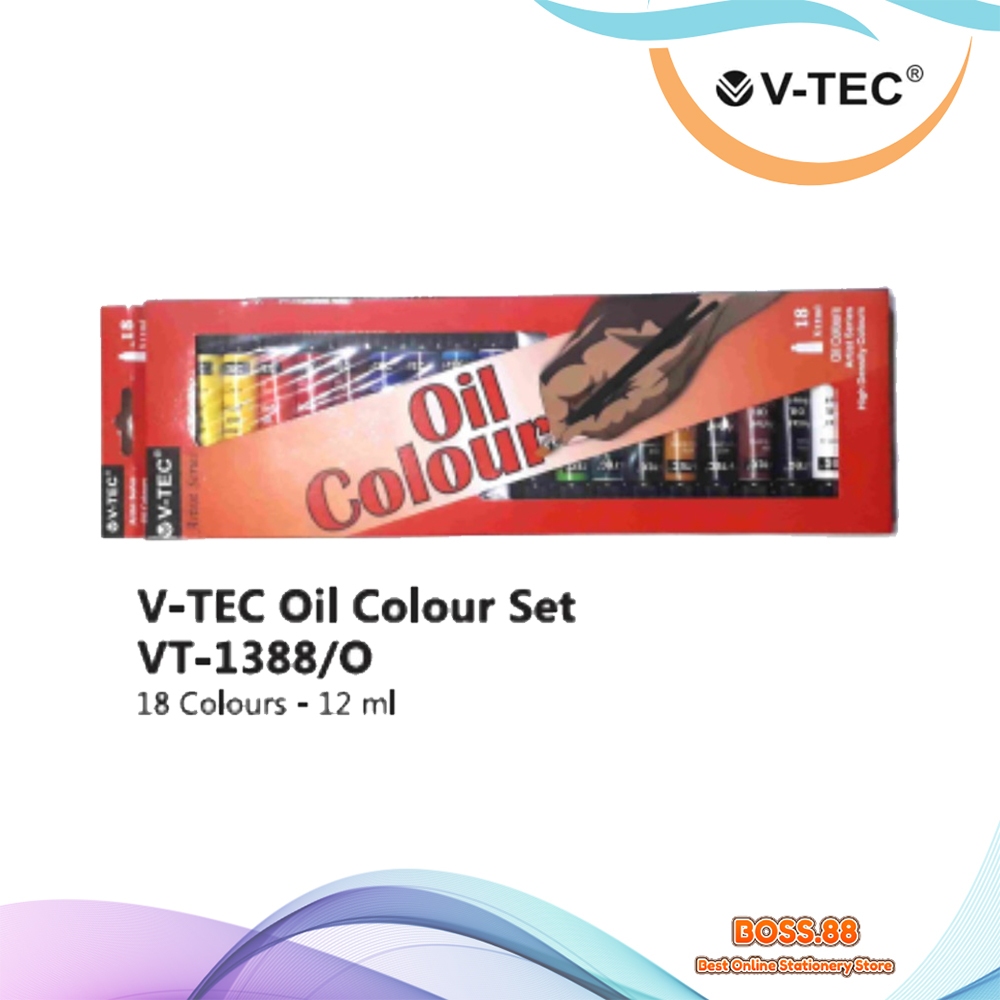 

OIL PAINT / CAT MINYAK 18 WARNA V-TEC VT 1388/O (1 SET)