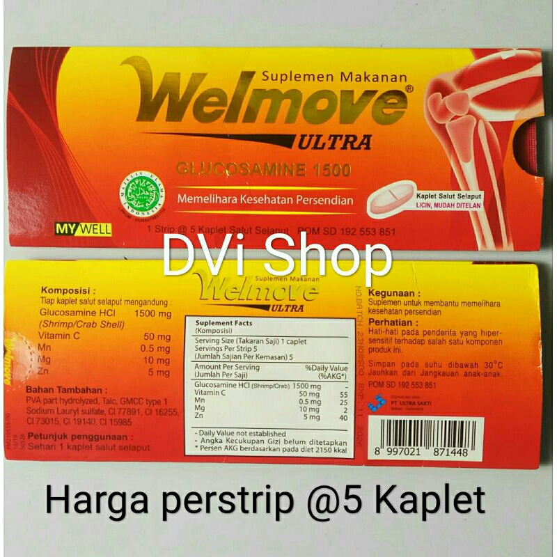 Welmove Ultra Glucosamine 1500 mg Supplemen Nyeri Sendi