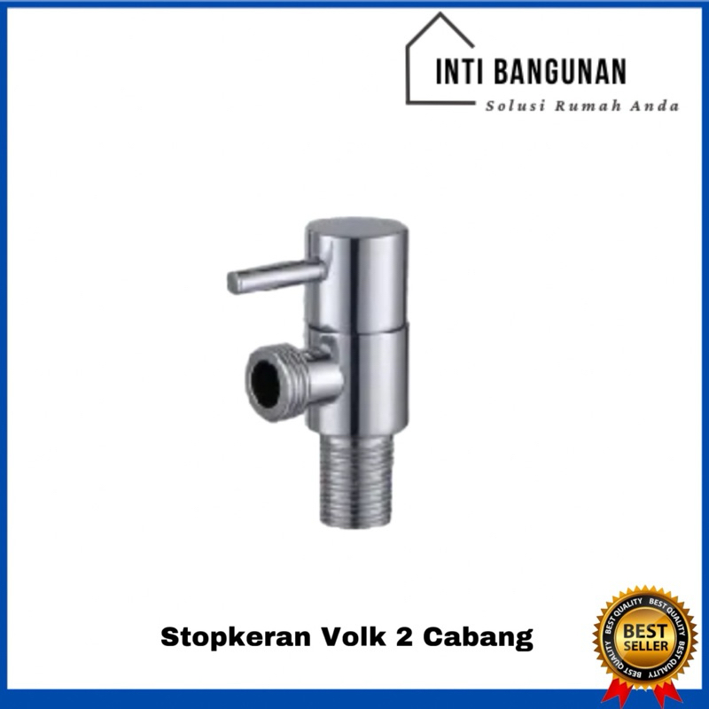 Stop Keran Cabang Volk 1/2” 2 Cabang Stop Kran Shower Mandi Kloset Cebok