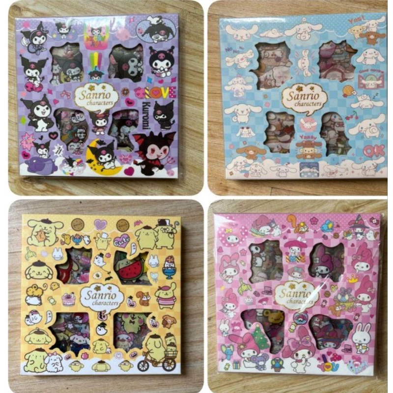 TERMURAH Sticker Lucu 2D Sanrio Karakter Kuromi dan Melody Isi 100 Lembar Per Box,stickeraesthetic,c