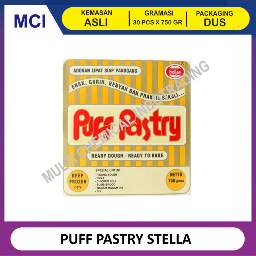 

PUFF PASTRY STELLA'S 750 GR - 1 DUS 25 PCS / PUFF PASTRI STELLA