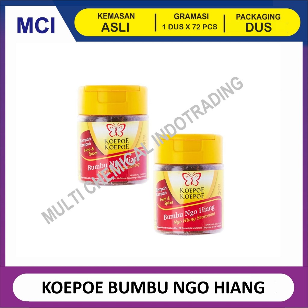 

BUMBU NGOHIONG NGO HIANG KOEPOE KOEPOE KUPU 23 GR - 1 DUS 72 PCS