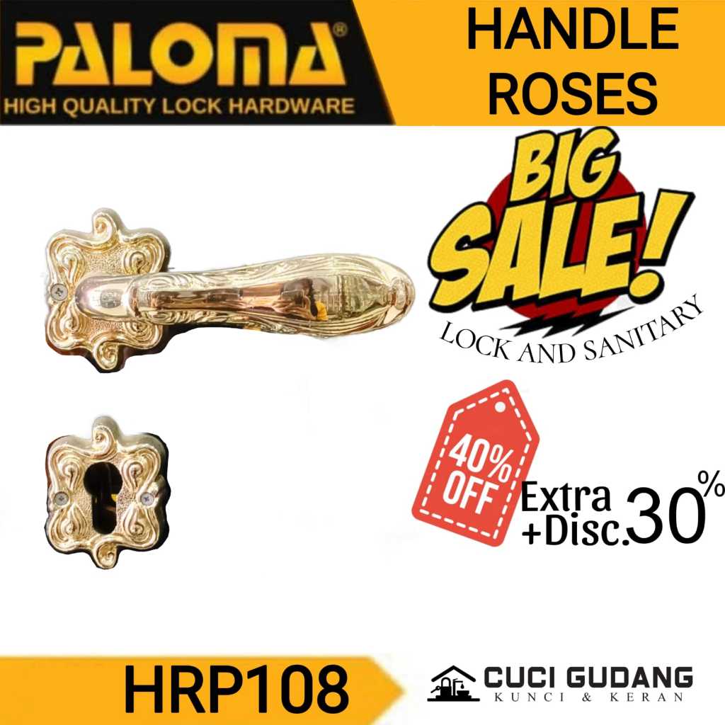 PALOMA HANDLE ROSES OSAKA BB HRP10- GAGANG PINTU PALOMA BRASS CLASSIC