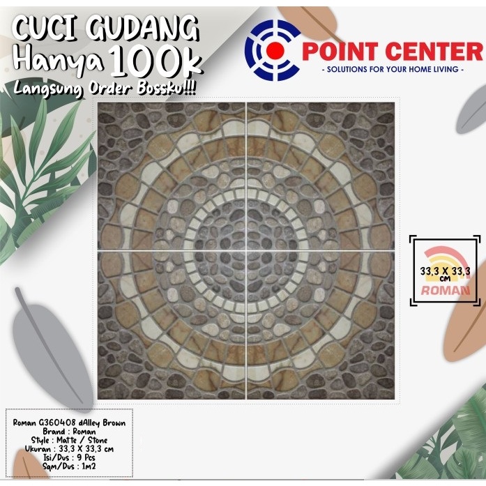 TERHEMAT ROMAN KERAMIK 33,3 X 33,3 G360408 DALLEY BROWN