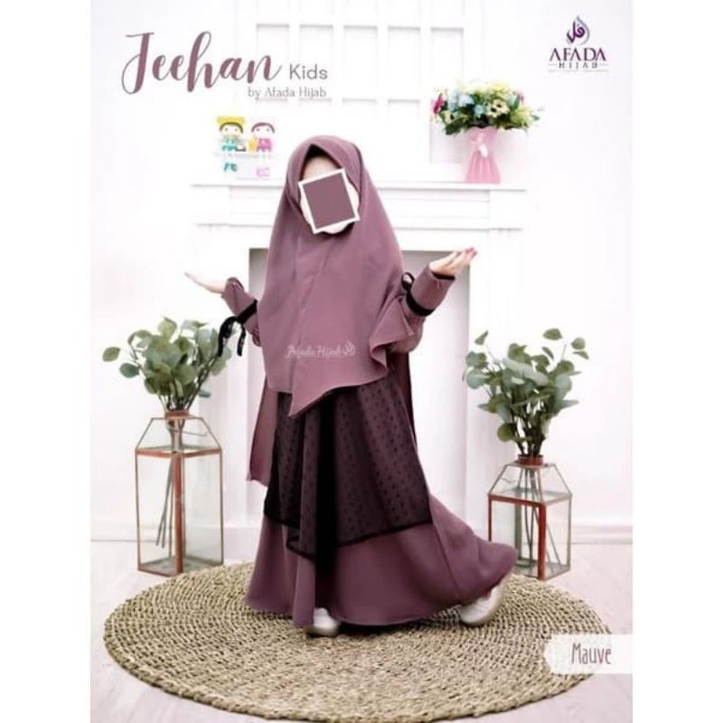 Afada Hijab_Jeehan Kids SetGamis DressAnak Syari Belah Tangan