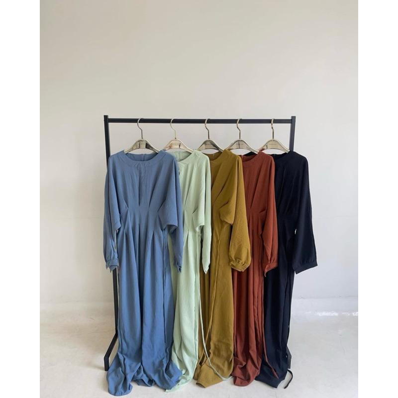 Raya Dress / Maxi dress / Gamis Crinkle Kekinian
