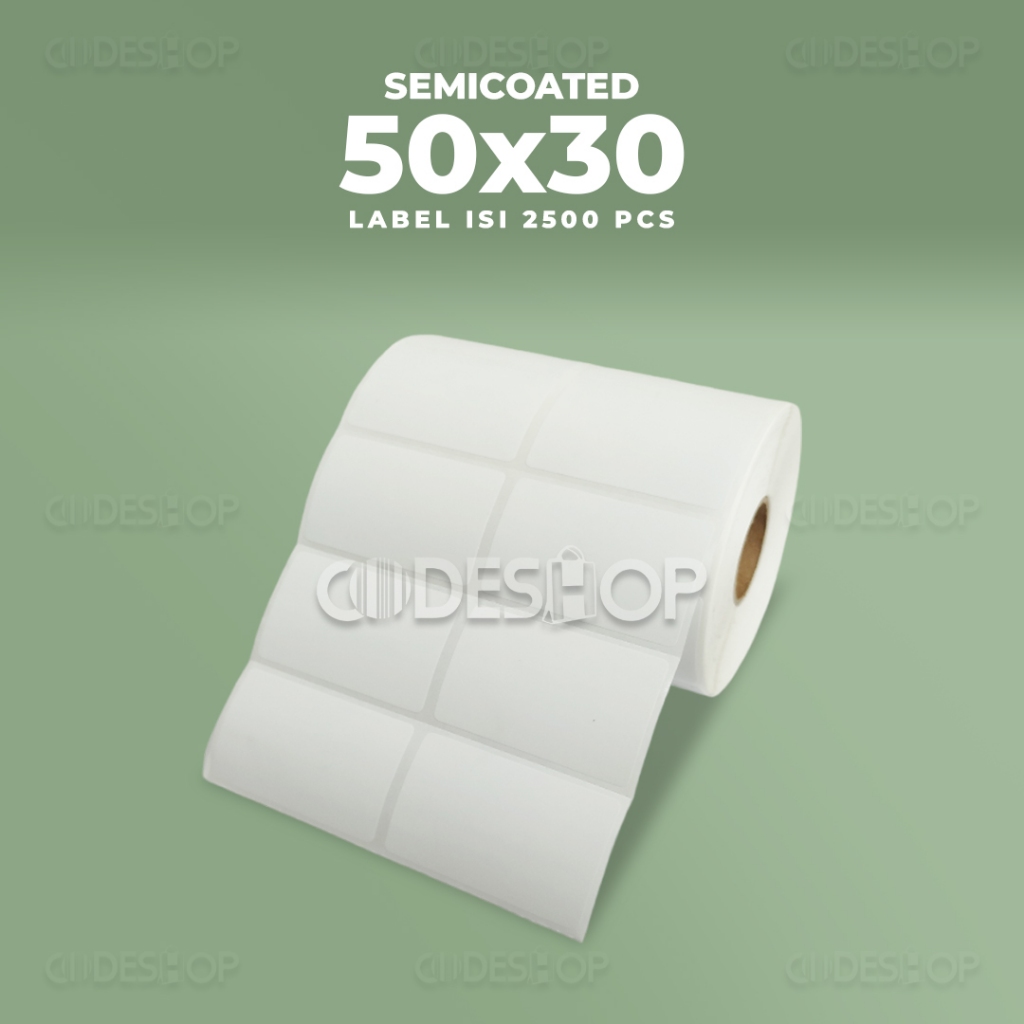 

Label Printer Barcode 50x30 2 Line Semicoated 50 x 30 mm Core 1 inch