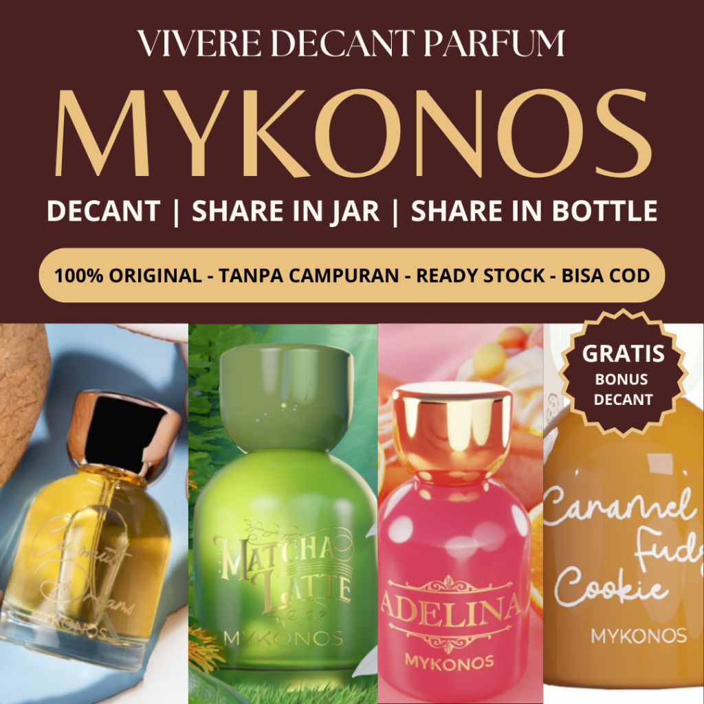 (Decant Share Tester Parfum) MYKONOS - CARAMEL FUDGE COOKIES SANSA BONFIRE VANILLA SPARKLING ROSE WH
