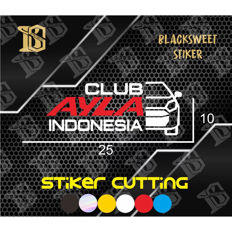 STIKER CUTTING CLUB ALYA INDONESIA | STIKER KACA MOBIL AYLA