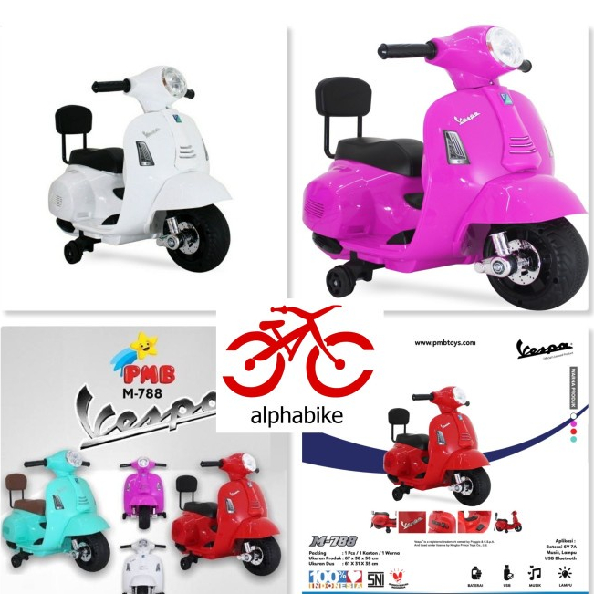 PMB VESPA M788 MOTOR AKI MAINAN ANAK M-788