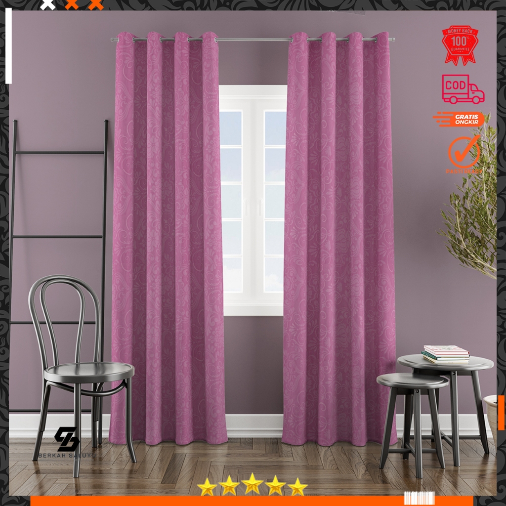 Gorden motif Polos embos/hordeng FREE HOOK dan TALI