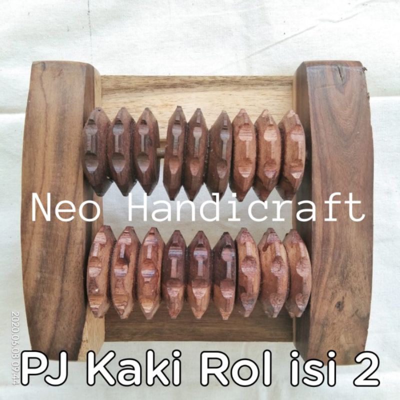Alat Pijat Terapi Kaki 2 Rol, Alat bantu Pijit dari Kayu, alat pijat refleksi tradisional murah