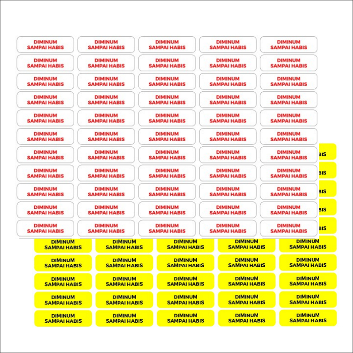 Stiker Label Diminum Sampai Habis |  Stiker Label Botol Obat