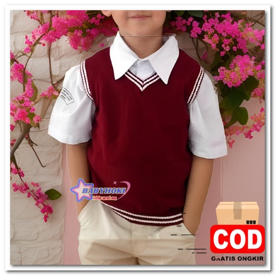 rompi rajut anak laki laki 8-12 tahun