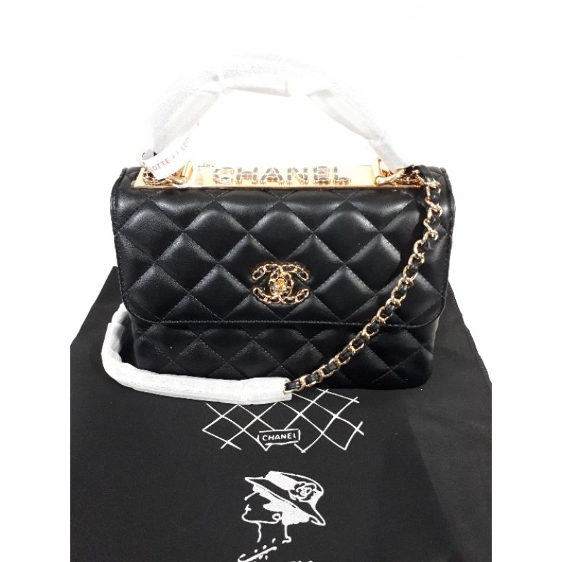 Tas wanita CH Flap Bag With Top Handle handbag sling selempang vvip quality Murah terbaru