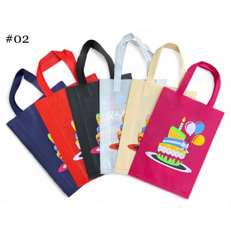

Tas Spunbond / Tas Kain Belanja / Goodie Bag HLS ( tali lipat samping press bawah ) ULANG TAHUN 25x35+8