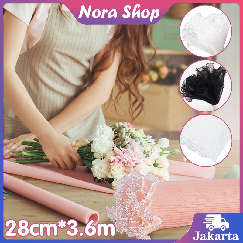 

Flower Wrapping Korean Keriting Kain Renda Bunga Pearl Curly Mesh Untuk Membuat Karangan Bunga