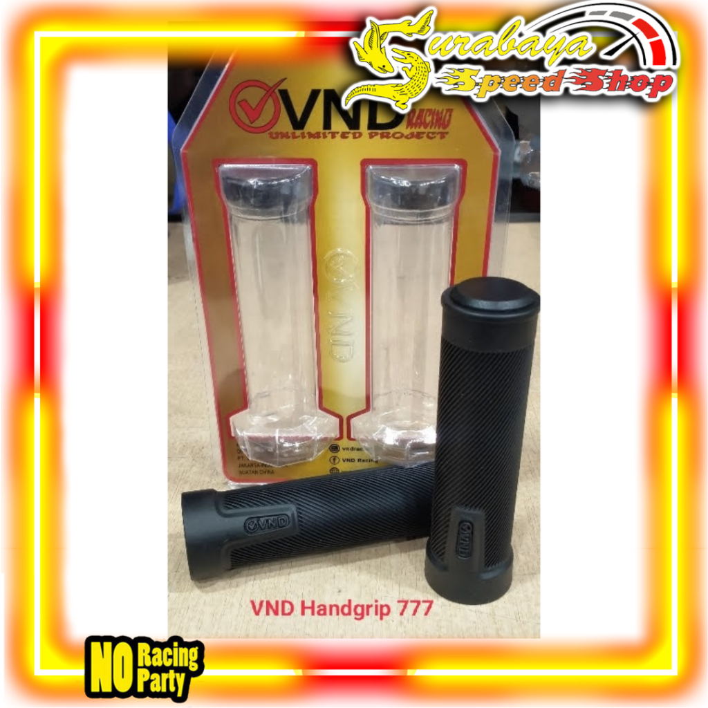 VND Handle Grip Handgrip Karet Tipe 777 Black Hitam Series Set Kanan Kiri Original VND RACING